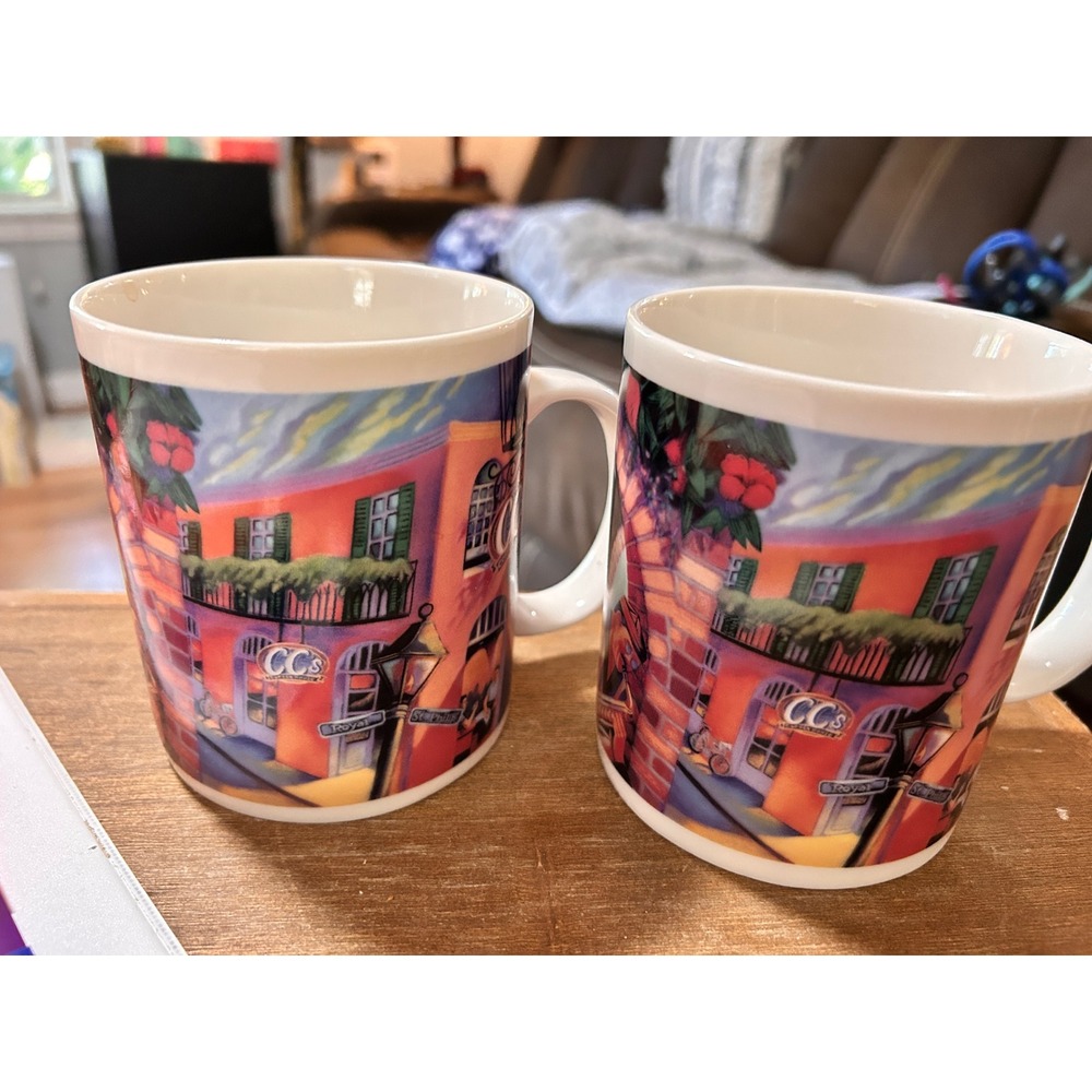 CCs Coffee House‎ New Orleans French Quarter Jazz Singer Coffee Mugs Set of 2